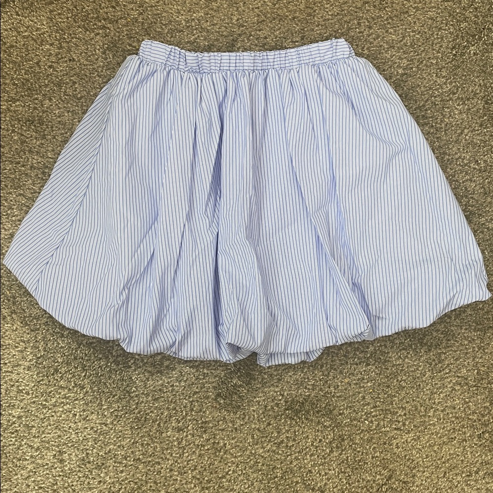 gaze Blue and White Striped Mini Skirt NWT XS